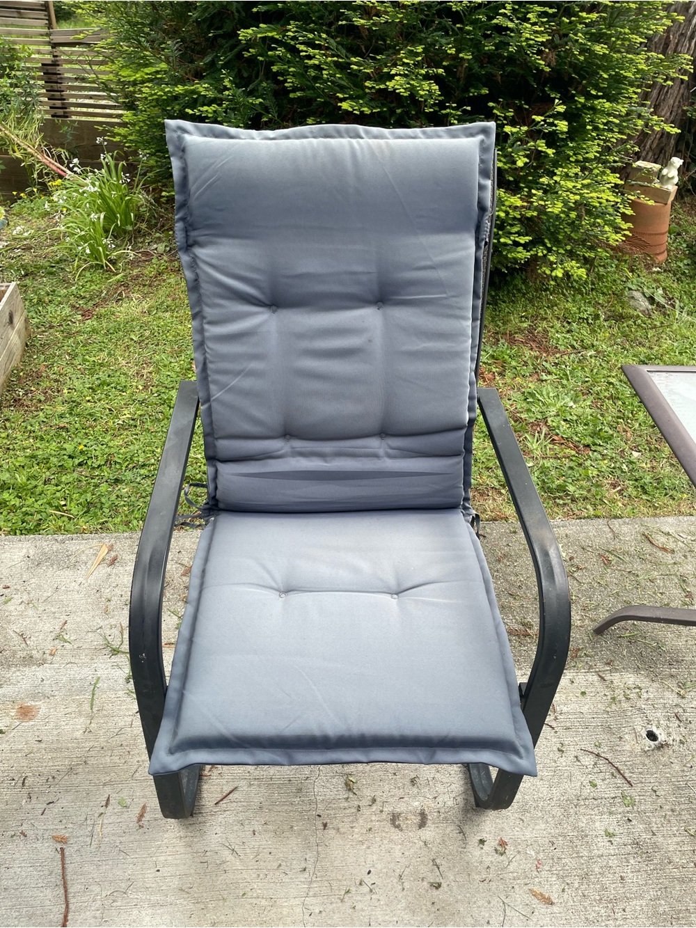 Outdoor High-Back Patio Chair Cushion — Slate Gray
